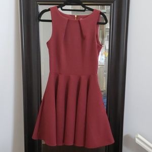 ASOS burgundy flared dress